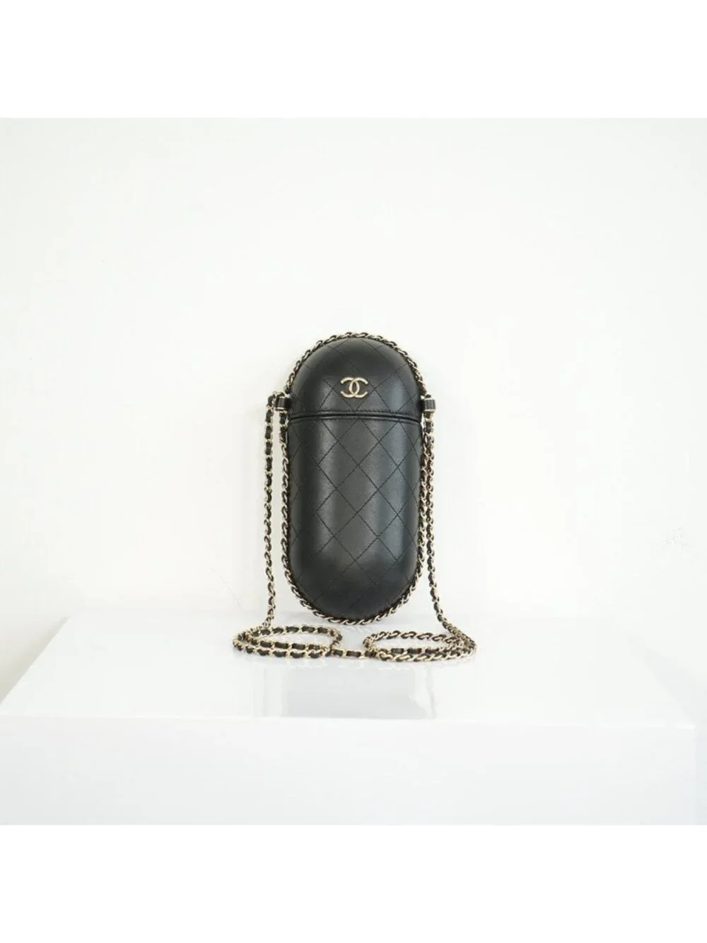 Chanel Quilted Chain Around Phone Holder W/Dust Bag